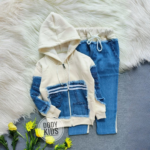 Kids' Denim-Patch Hybrid Hoodie